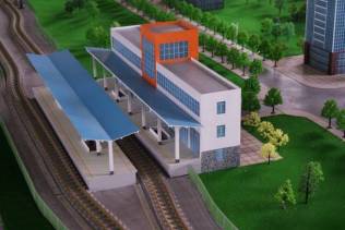 火車(chē)站站臺(tái)沙盤(pán)